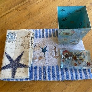 Nautical/Beach Themed Bathroom Set (5)